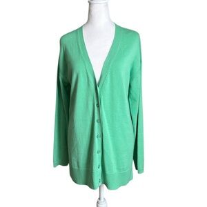 Talbots Women's Button Up Cardigan Green Sweater Size M